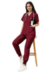 JelriSoFit Classic Medical Uniforms – Women’s Burgundy, Sporty Comfort