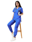 JelriSoFit Classic Medical Scrubs – Women’s Royal Blue, Jogger Scrub Set