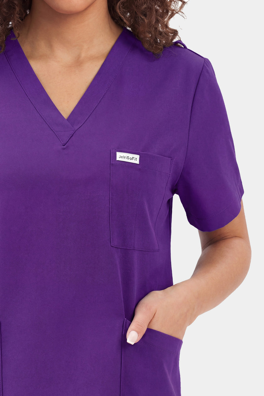 JelriSoFit Free Uniformes de Trabajo – Mujer Morado oscuro, Comodidad deportiva