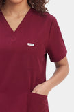 JelriSoFit Free Uniformes de Trabajo – Mujer Vino, Antiarrrugas
