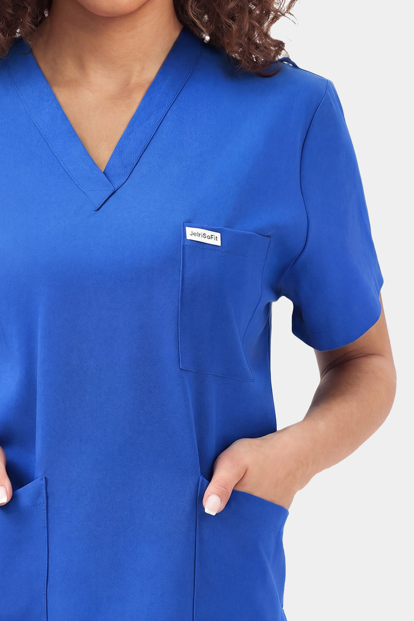 JelriSoFit Free Uniformes Médicos – Mujer Azul Rey, Cintura elástica