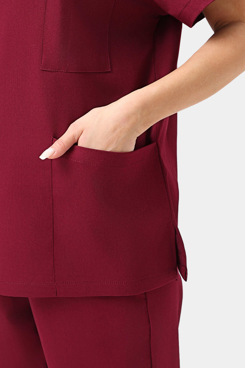 JelriSoFit Free Uniformes de Trabajo – Mujer Vino, Antiarrrugas