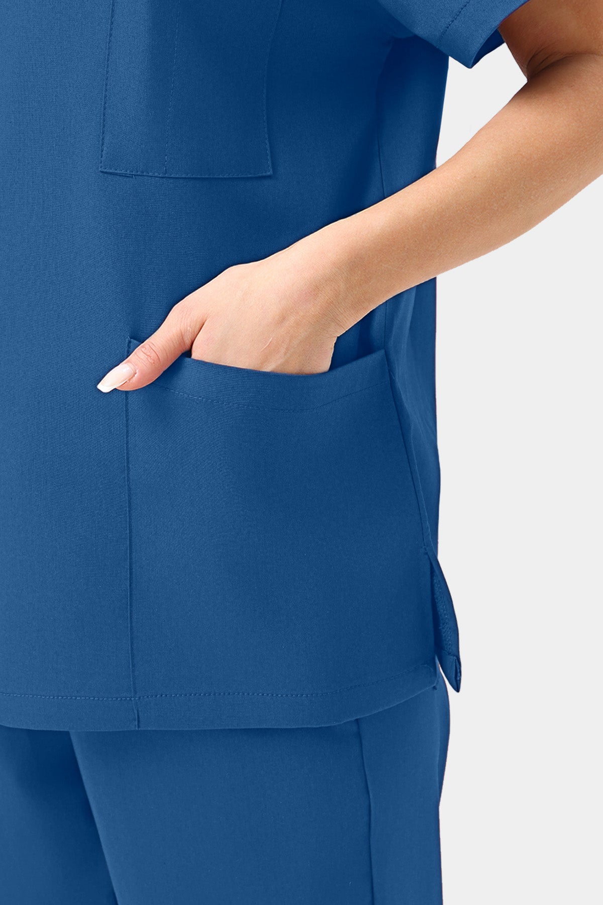 JelriSoFit Free Uniformes Médicos – Mujer Azure Blue, Bolsillos amplios