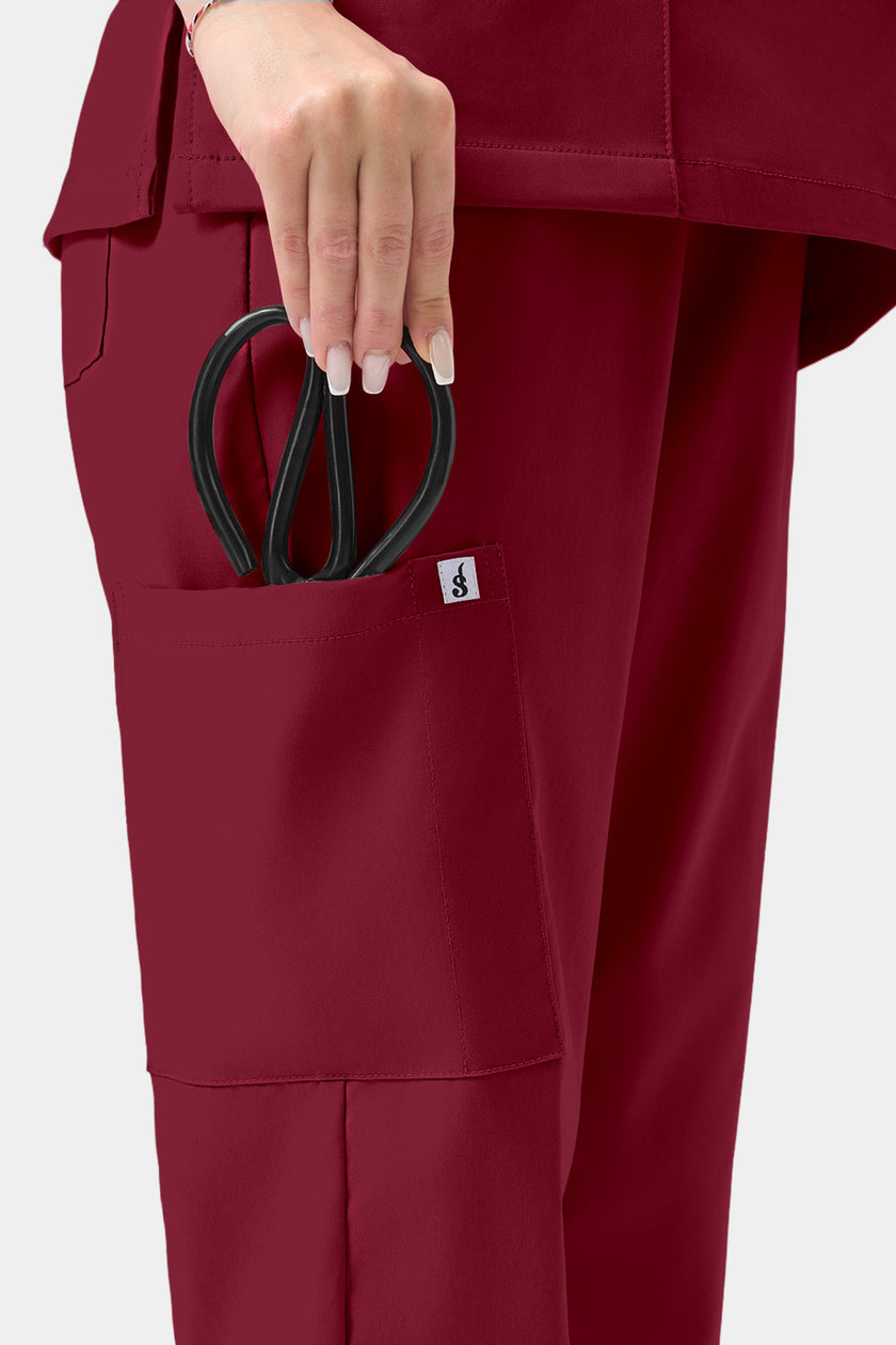 JelriSoFit Free Uniformes de Trabajo – Mujer Vino, Antiarrrugas