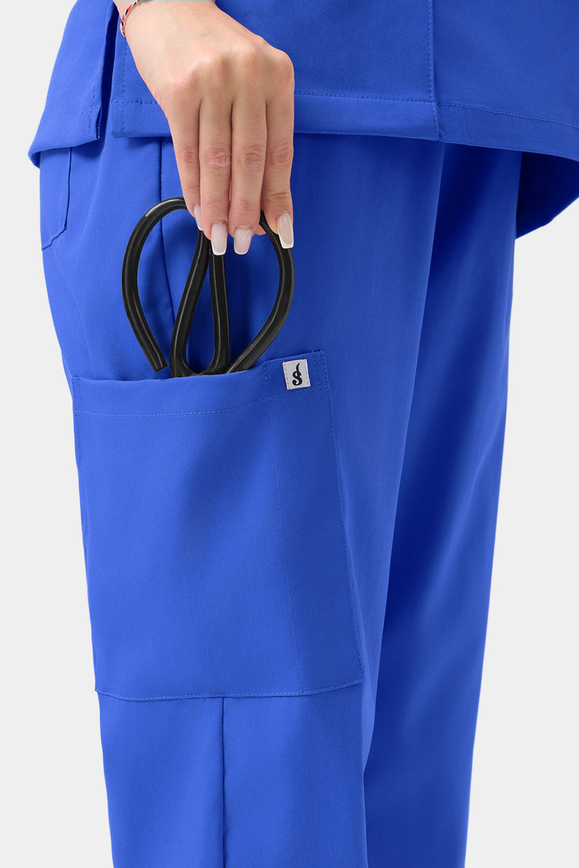 JelriSoFit Free Uniformes Médicos – Mujer Azul Rey, Cintura elástica
