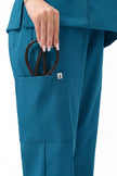 JelriSoFit Free Uniformes Médicos – Mujer Azure Blue, Bolsillos amplios