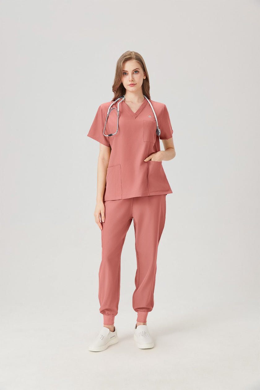 JelriSoFit Classic Pijama Quirúrgica - Mujer Capri Rosa, ligero y confortable