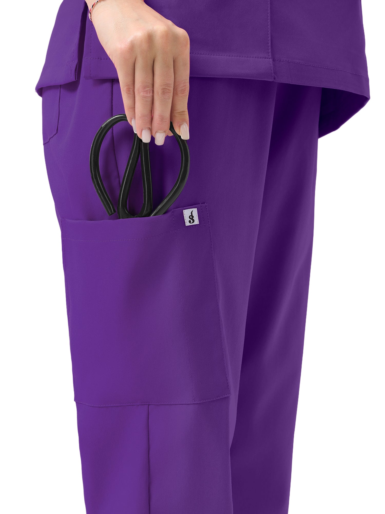 JelriSoFit Classic Nursing Scrubs – Women’s Dark Purple, Lightweight and Stretchy