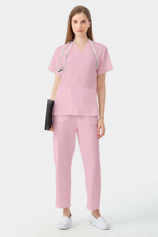 JelriSoFit® Unifomes Quirúrgicos Corte Recto- Mujer Rosa, Fácil de lavar y duradero