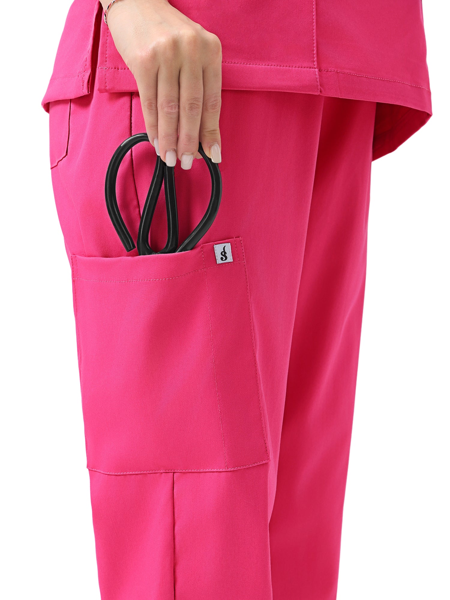 JelriSoFit Classic Nursing Scrubs – Women’s Hot Pink, Easy to care for and durable