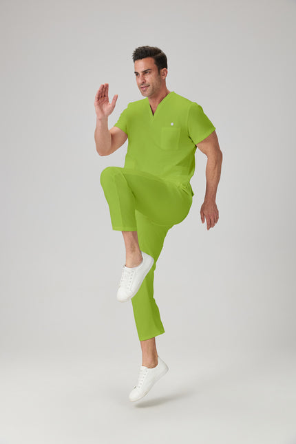 JelriSoFit Classic Uniformes Médicos - Hombre Verde Lima, Transpirable y moderno