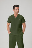 JelriSoFit Classic Medical Uniforms - Men's Moss Green, Stain Resistant