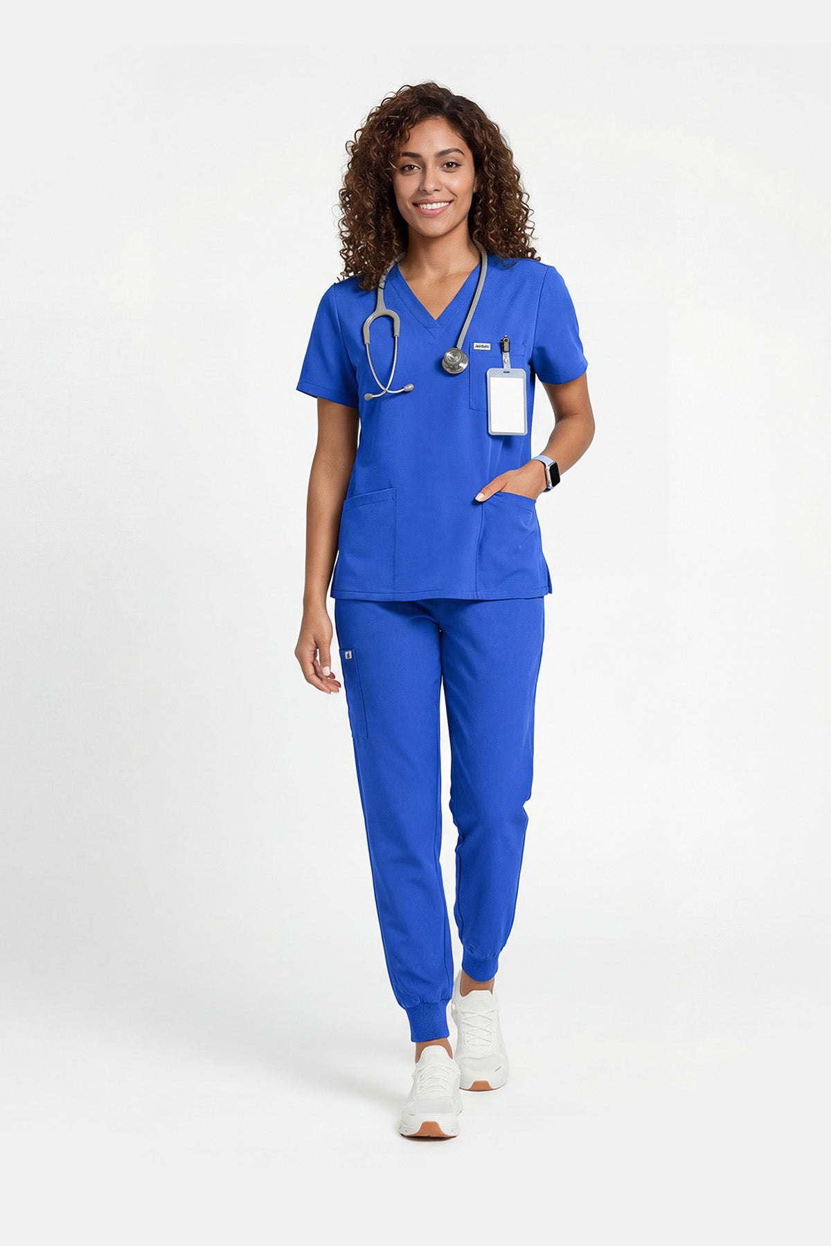 JelriSoFit Free Uniformes Médicos – Mujer Azul Rey, Cintura elástica