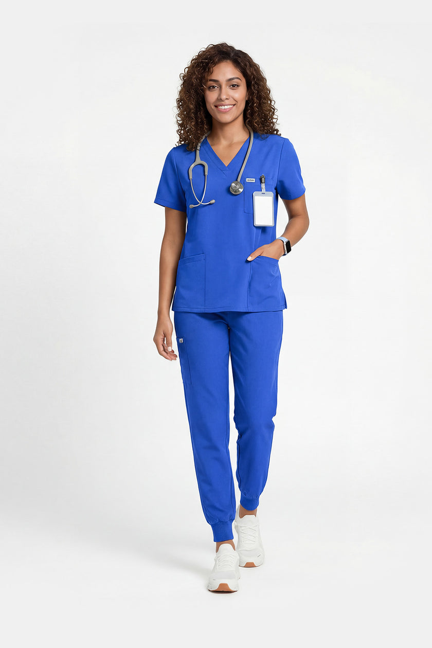 JelriSoFit Free Uniformes Médicos – Mujer Azul Rey, Cintura elástica
