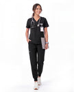 JelriSoFit Free Uniformes Quirúrgicos – Mujer Negro, Aberturas laterales
