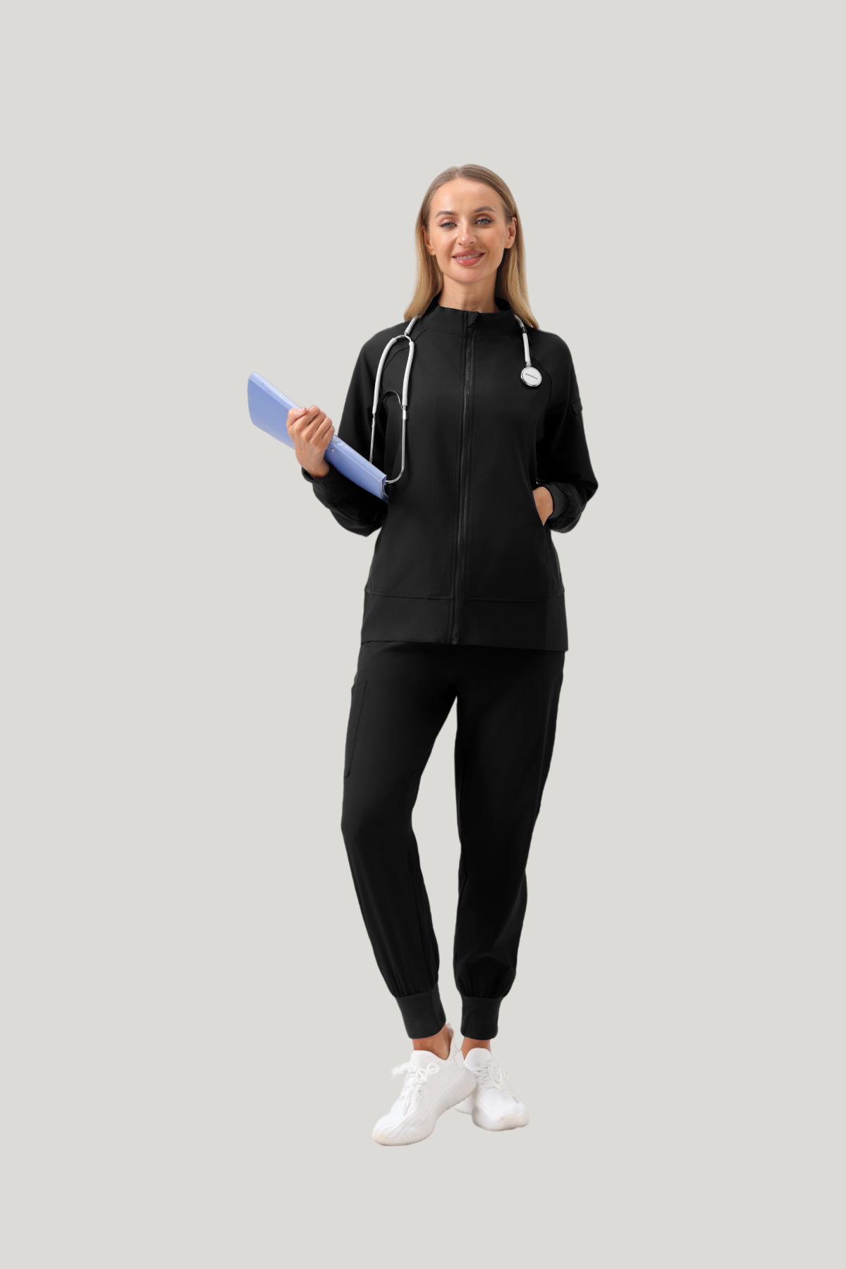 Uniforme médico quirúrgico 3 piezas negro para mujer JelriSoFit®