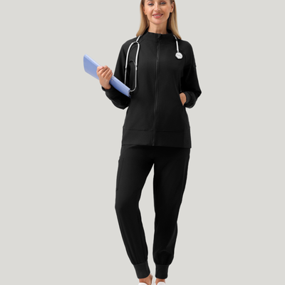 Uniforme médico quirúrgico 3 piezas negro para mujer JelriSoFit®