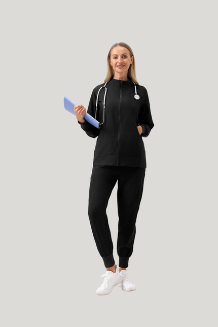 Uniforme médico quirúrgico 3 piezas negro para mujer JelriSoFit®
