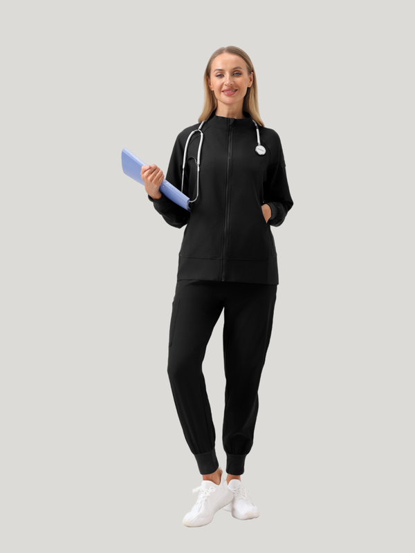 Uniforme médico quirúrgico 3 piezas negro para mujer JelriSoFit®