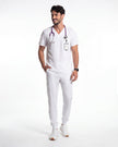 JelriSoFit Free Pijama Quirúrgica – Hombres Blanco, Tejido mejorado