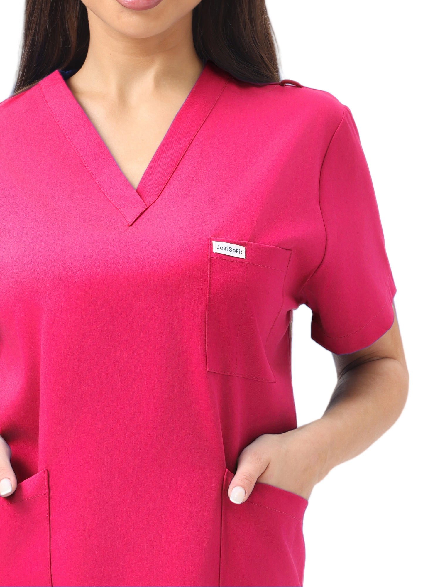 JelriSoFit Classic Nursing Scrubs – Women’s Hot Pink, Easy to care for and durable