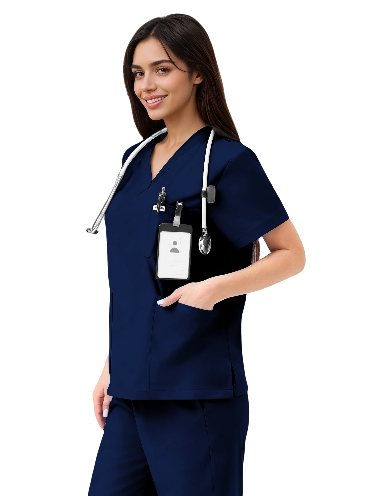 JelriSoFit Classic Nursing Uniforms – Women’s Navy Blue, Stretch fabric