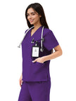 JelriSoFit Classic Nursing Scrubs – Women’s Dark Purple, Lightweight and Stretchy