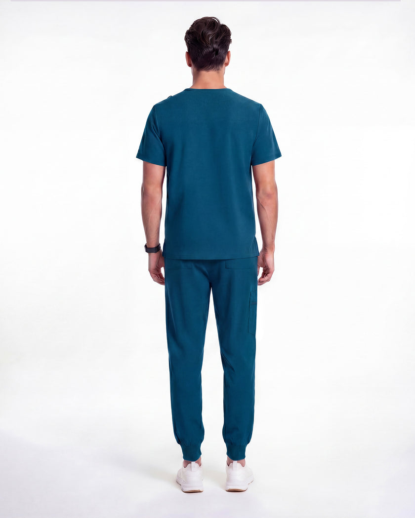 JelriSoFit Free Uniformes Médicos – Hombres Azure Blue, Cintura elástica