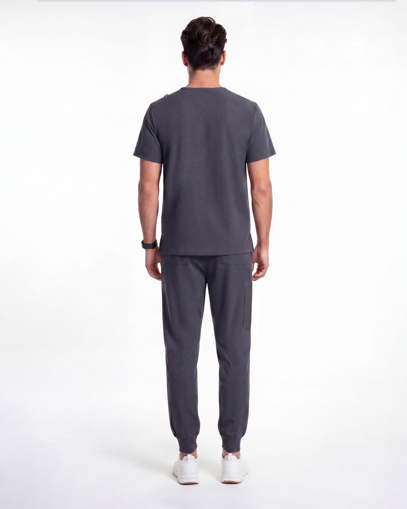 JelriSoFit Free Uniformes Quirúrgicos – Hombres Gris Carbon, Secado rápido y fresco