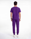 JelriSoFit Free Uniformes de Trabajo – Hombres Morado oscuro, Puños acanalados en tobillos
