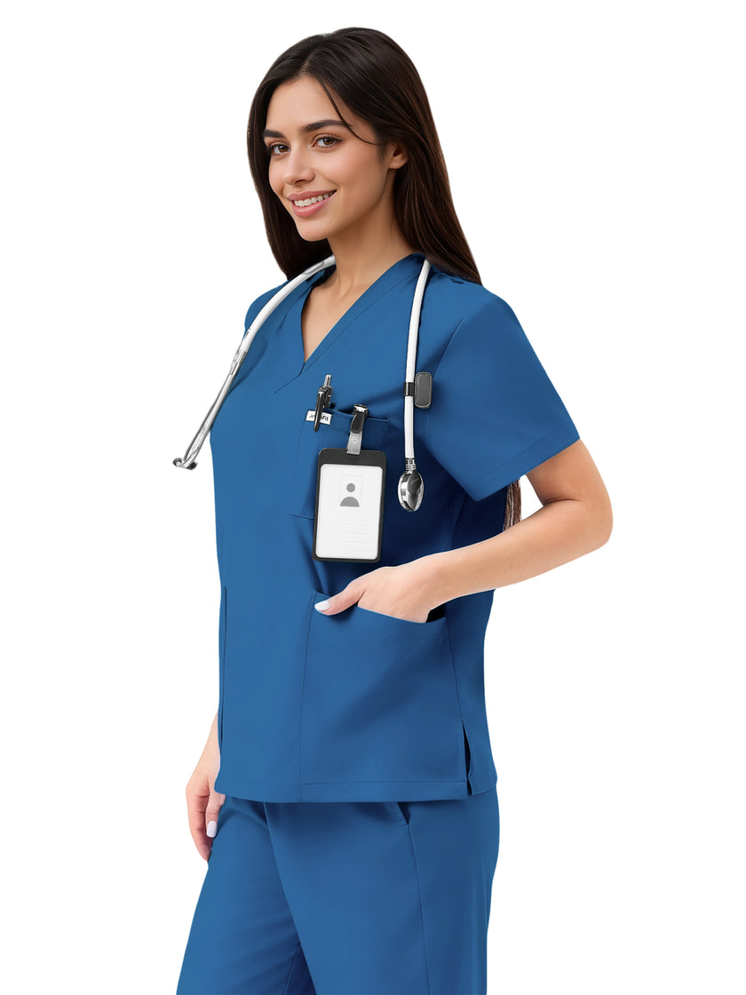 JelriSoFit Classic Medical Scrubs – Women’s Caribbean Blue, Durable and wear-resistant