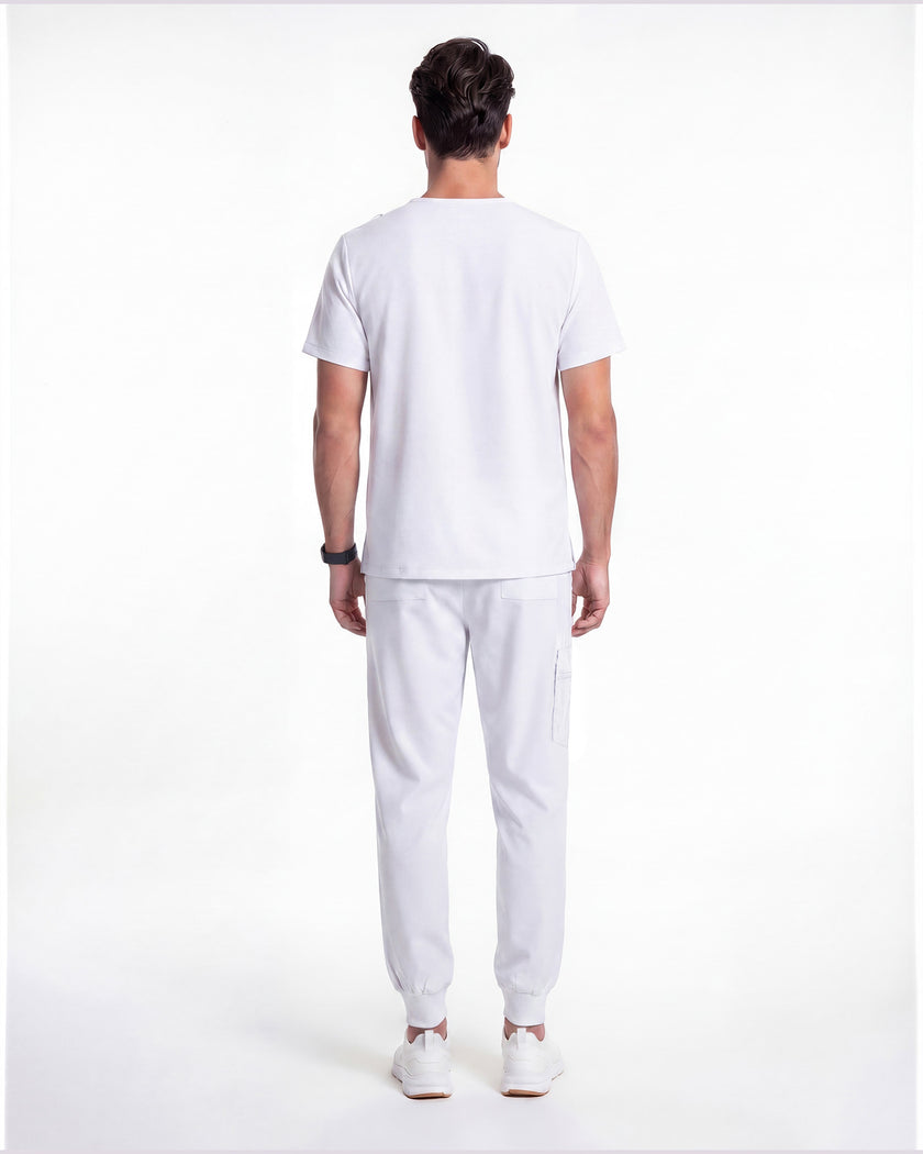 JelriSoFit Free Pijama Quirúrgica – Hombres Blanco, Tejido mejorado