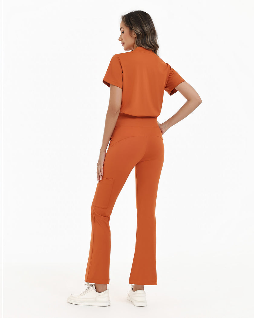 JelriSoFit FlowForm Uniformes de Trabajo 2 Piezas – Mujer Mocha, comodidad tipo activewear y ajuste estructurado