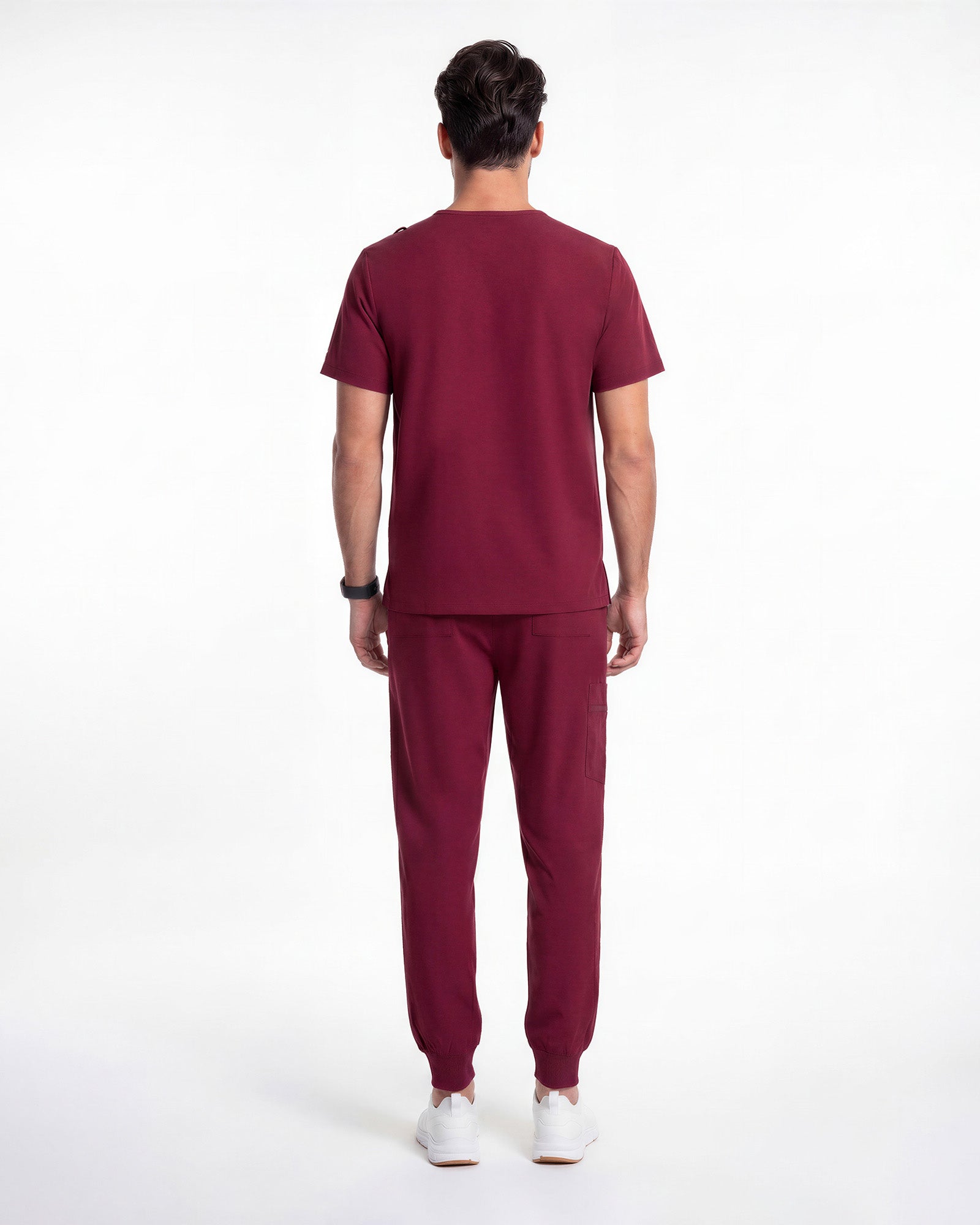 JelriSoFit Free Uniformes Quirúrgicos – Hombres Vino, Bolsillos amplios