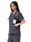 JelriSoFit Classic Medical Uniforms – Women’s Dark Grey, Big Functional Pockets