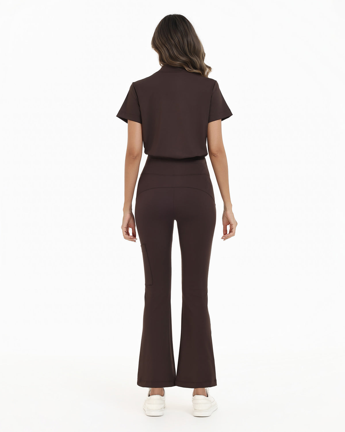 JelriSoFit FlowForm Uniformes de Trabajo 2 Piezas – Mujer Espresso, comodidad tipo activewear y ajuste estructurado