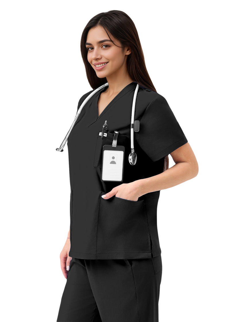 JelriSoFit Classic Nursing Uniforms – Women’s Black, Soft and Breathable