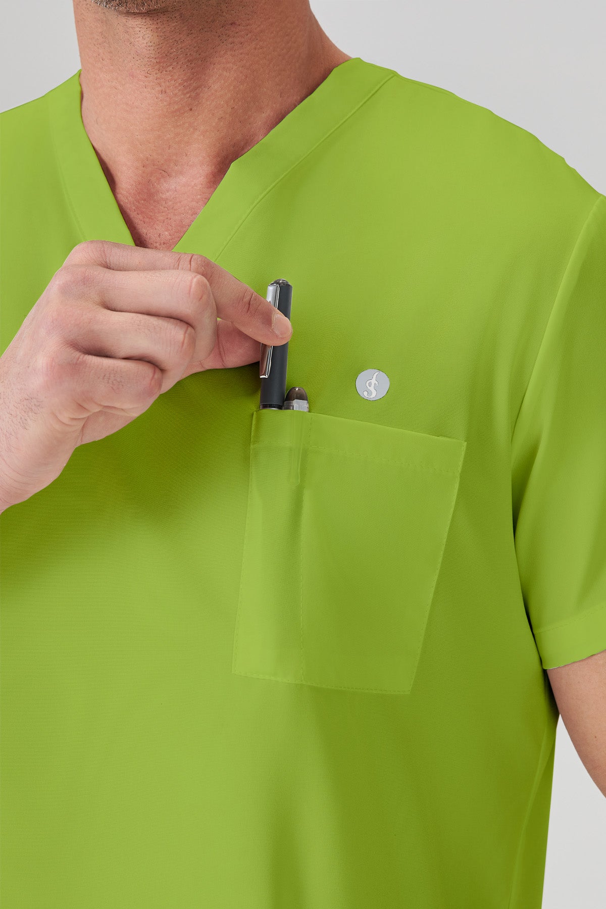 JelriSoFit Classic Uniformes Médicos - Hombre Verde Lima, Transpirable y moderno