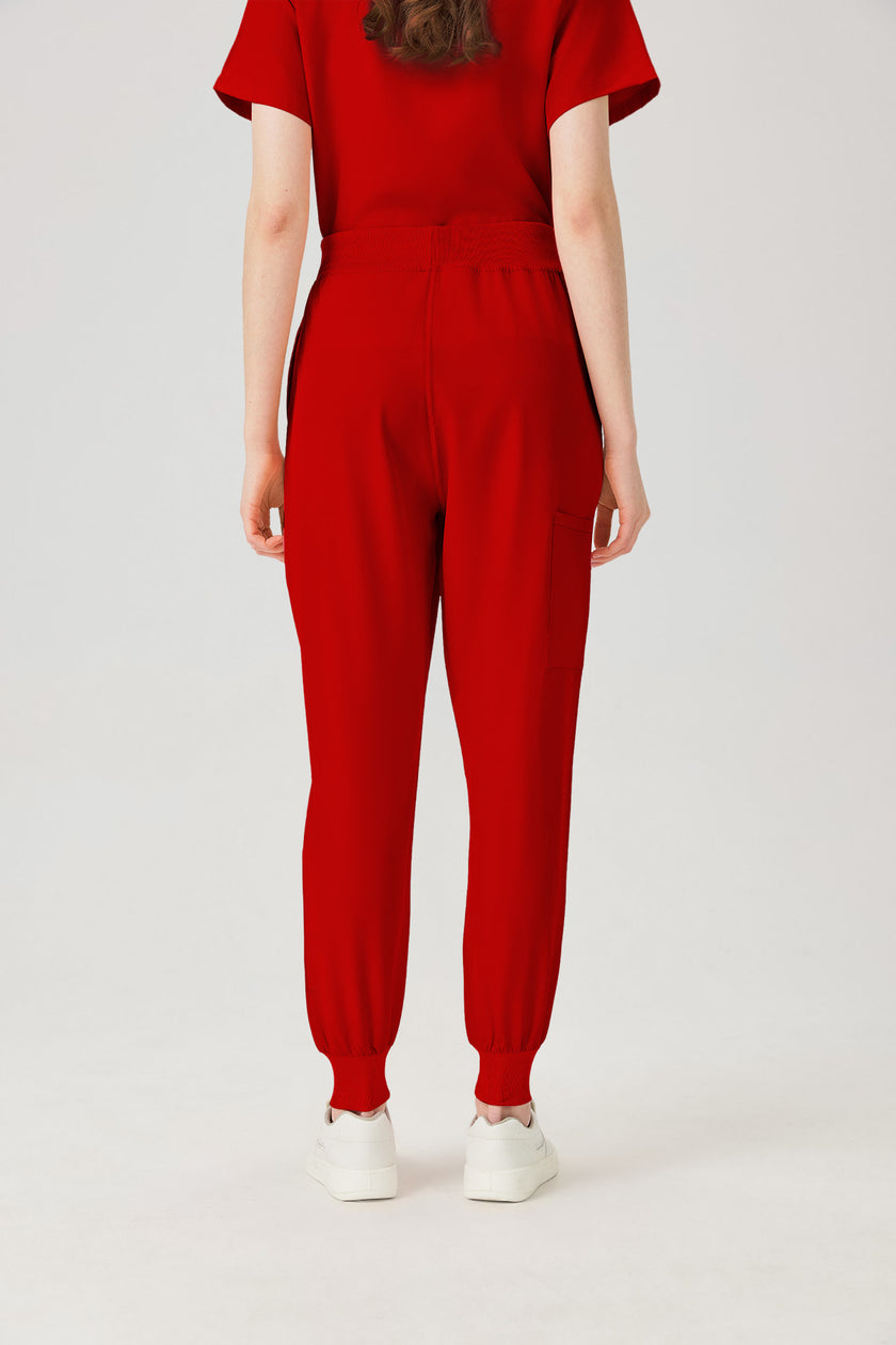 JelriSoFit Classic Pijama Quirúrgica - Mujer Granada Roja, Resistente e impermeable