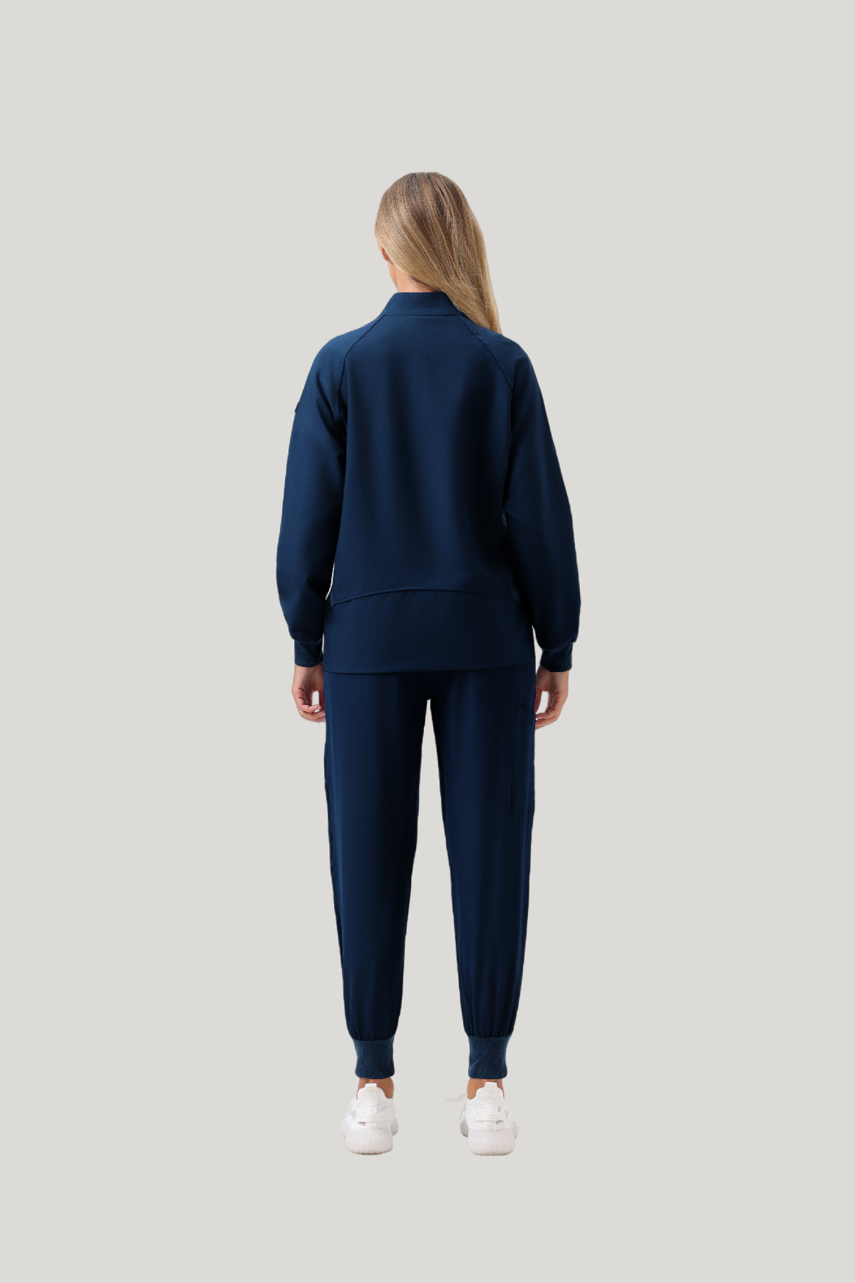 Uniforme médico quirúrgico 3 piezas Azul Marino para mujer-Vista posterior