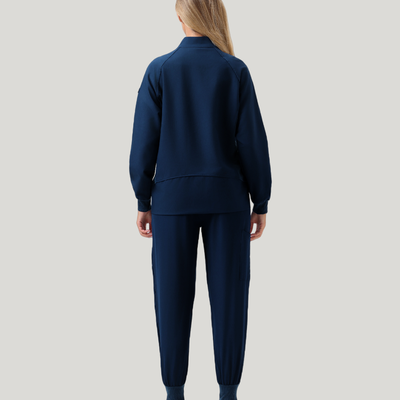 Uniforme médico quirúrgico 3 piezas Azul Marino para mujer-Vista posterior