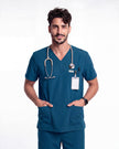 JelriSoFit Free Uniformes Médicos – Hombres Azure Blue, Cintura elástica
