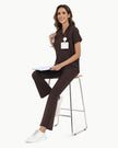 JelriSoFit FlowForm Uniformes de Trabajo 2 Piezas – Mujer Espresso, comodidad tipo activewear y ajuste estructurado