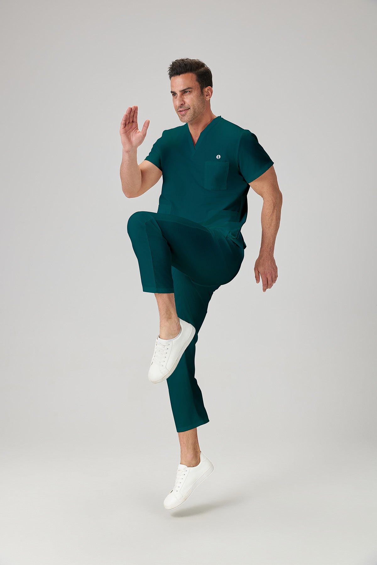 JelriSoFit Classic Medical Uniforms - Men's Moss Green, Stain Resistant