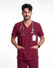 JelriSoFit Free Uniformes Quirúrgicos – Hombres Vino, Bolsillos amplios