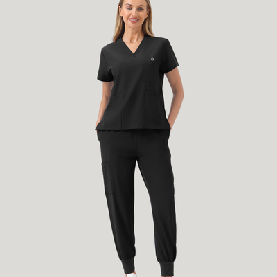 Uniforme médico quirúrgico 3 piezas negro para mujer JelriSoFit®