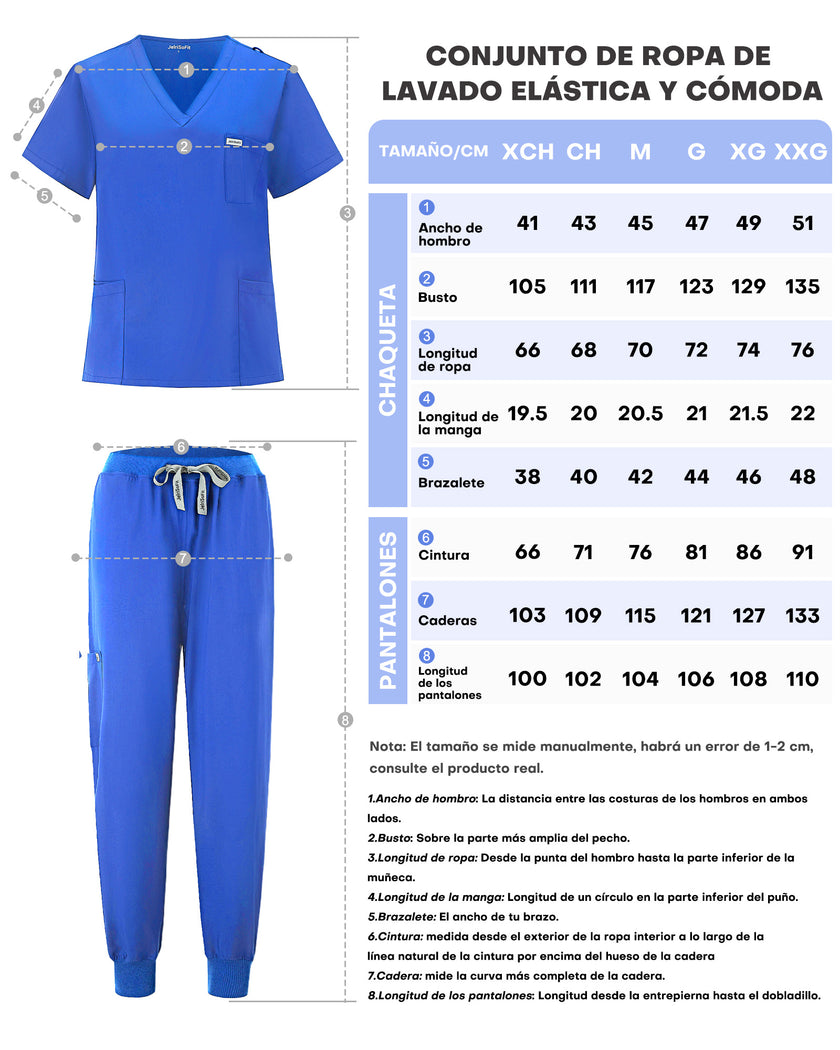 JelriSoFit Free Uniformes Médicos – Mujer Azul Rey, Cintura elástica