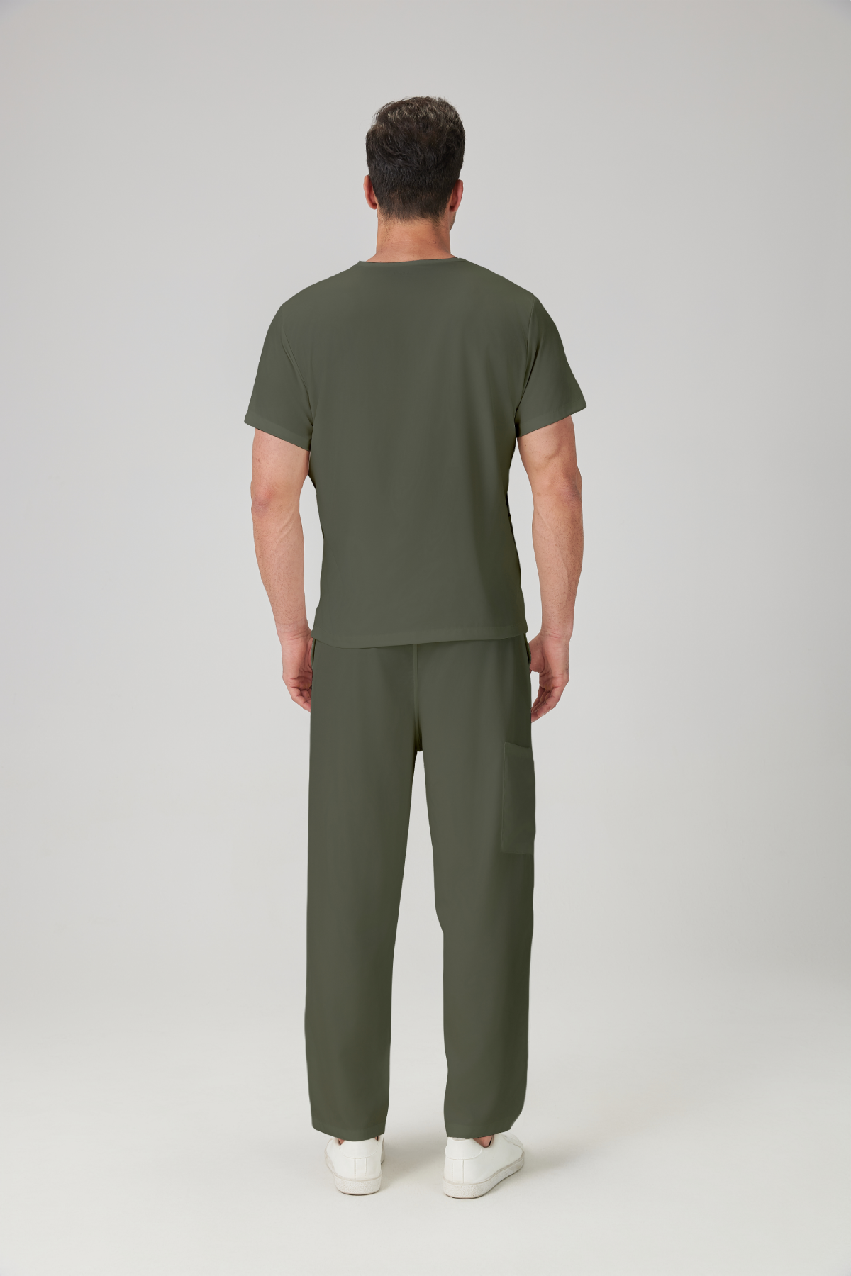 JelriSoFit Classic Uniformes Médicos - Hombre Frijol Verde Gris, fácil de limpiar