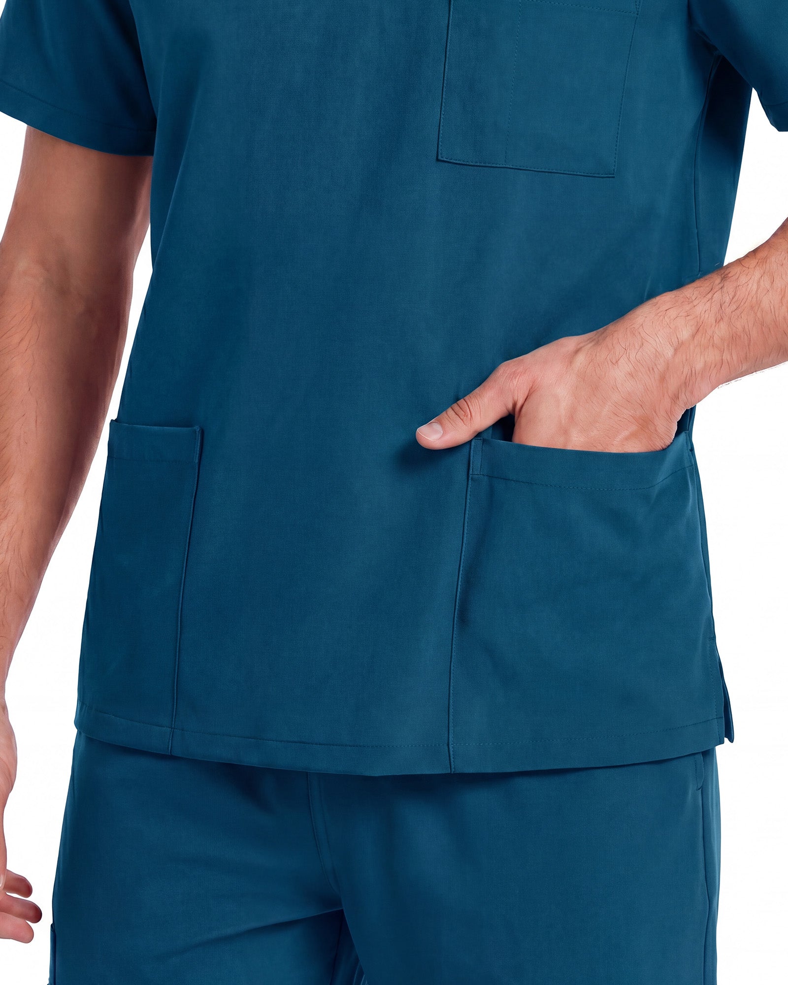 JelriSoFit Free Uniformes Médicos – Hombres Azure Blue, Cintura elástica