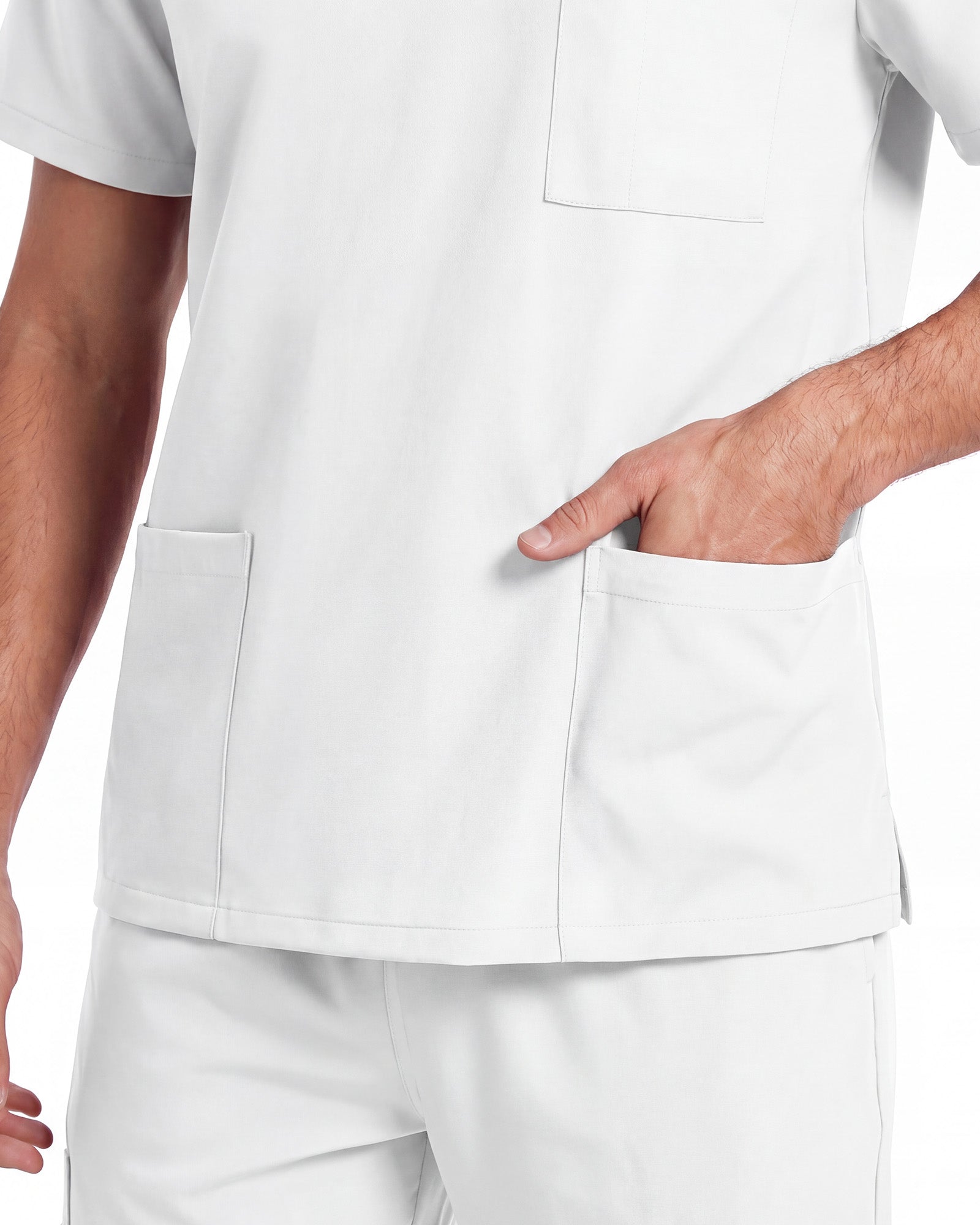 JelriSoFit Free Pijama Quirúrgica – Hombres Blanco, Tejido mejorado
